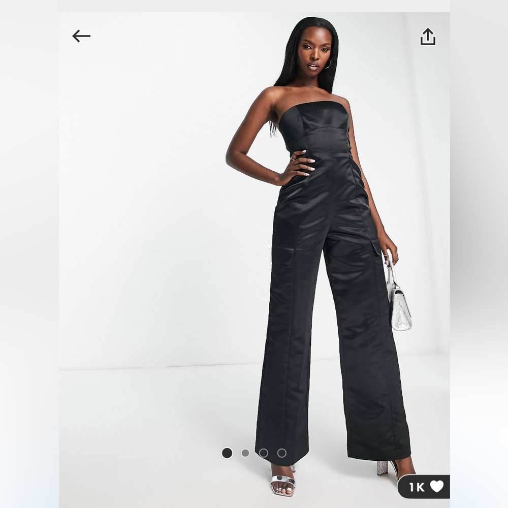 ASOS structured satin cargo jumpsuit